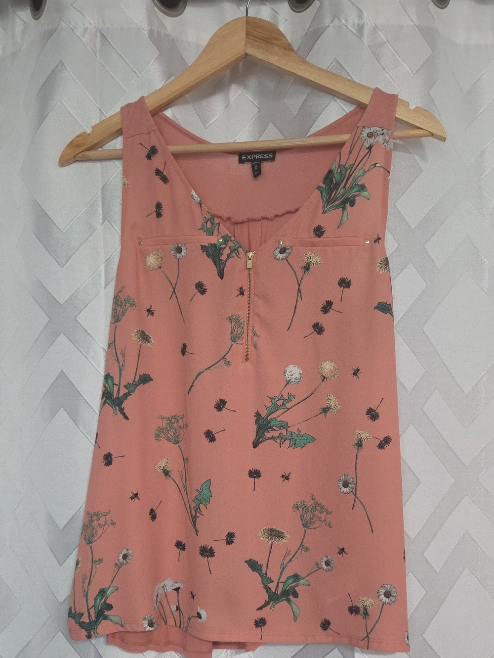 Express Floral Zip Tank Top